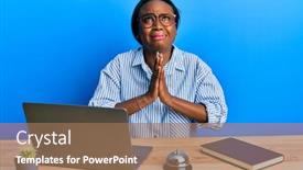  Presentation with hotel equipment - Theme having young-african-woman-working background and a coral colored foreground