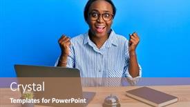  Presentation with hotel prsantation - Audience pleasing presentation design consisting of young-african-woman-working backdrop and a coral colored foreground