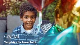  Presentation with afro - Cool new theme with young-afro-american-boy-looking backdrop and a teal colored foreground