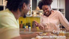  Presentation with african american black couple - PPT layouts consisting of young-afro-american-couple-having background and a coral colored foreground