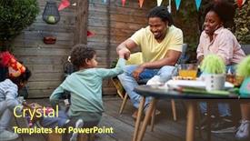  Presentation with afro - PPT theme consisting of young-afro-american-family-gathered background and a tawny brown colored foreground