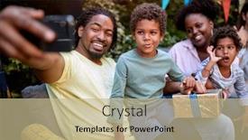  Presentation with togetherness - Beautiful PPT layouts featuring young-afro-american-family-gathered backdrop and a mint green colored foreground