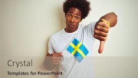  Presentation with swedish - Cool new presentation design with american man holding sweden swedish backdrop and a mint green colored foreground