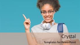  Presentation with young college student diagnosis of chlamydia - Audience pleasing presentation theme consisting of young afro american student woman backdrop and a coral colored foreground