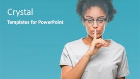  Presentation with afro - Theme having young-afro-american-woman-wearing background and a teal colored foreground