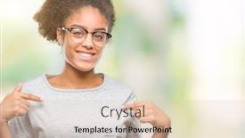  Presentation with proud american - Presentation featuring young-afro-american-woman-wearing background and a lemonade colored foreground