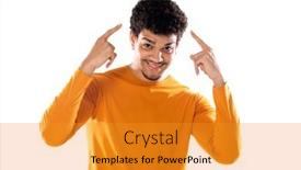  Presentation with thinking - Slide deck enhanced with young-afro-man-thinking background and a gold colored foreground