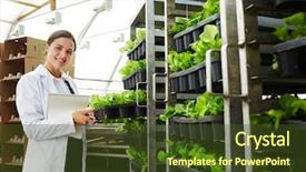  Presentation with agricultural engineering - Cool new presentation theme with young agricultural expert in white backdrop and a tawny brown colored foreground