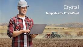  Presentation with computer agriculture - Amazing presentation having young-agriculture-engineer-using backdrop and a light blue colored foreground