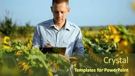  Presentation with agronomist - Slides enhanced with young-agronomist-holds-a-paper background and a tawny brown colored foreground