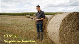  Presentation with agronomist - Presentation theme featuring young-agronomist-holds-a-paper background and a tawny brown colored foreground