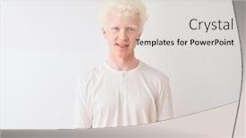  Presentation with cool - Presentation theme with young-albino-blond-man-wearing background and a lemonade colored foreground