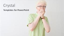  Presentation with secret - Theme enhanced with young-albino-blond-man-wearing background and a white colored foreground