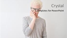  Presentation with nails - Slide deck featuring young-albino-blond-man-wearing background and a light gray colored foreground