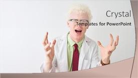  Presentation with mad scientist - Amazing PPT layouts having young-albino-blond-scientist-man backdrop and a white colored foreground