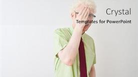  Presentation with albino eye - Theme enhanced with young-albino-businessman-wearing-shirt background and a light gray colored foreground