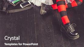  Presentation with alternative - Amazing slides having young alternative girl with school backdrop and a dark gray colored foreground