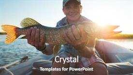  Presentation with boat river - Beautiful slides featuring young amateur angler sits backdrop and a tawny brown colored foreground