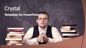  Presentation with geography - Cool new PPT layouts with young ambitious geography teacher backdrop and a dark gray colored foreground