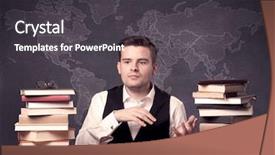  Presentation with geography - Beautiful slide deck featuring young ambitious geography teacher backdrop and a dark gray colored foreground