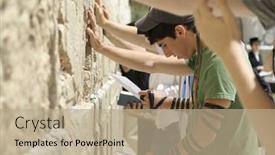  Presentation with jerusalem - Presentation design featuring young-american-birth-right-jews background and a coral colored foreground