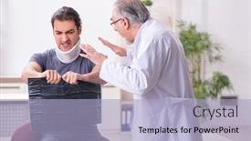  Presentation with radiologist - Amazing presentation having young-american-footbal-player-visiting backdrop and a light blue colored foreground