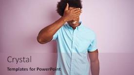  Presentation with afro hair salon - Presentation having young-american-man-with-afro background and a coral colored foreground
