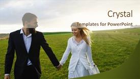  Presentation with honeymoon - PPT layouts consisting of young amorous couple spending their honeymoon in iceland background and a cream colored foreground