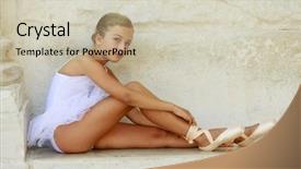  Presentation with ballerina shoes bear - Audience pleasing theme consisting of young and beautiful ballet dance backdrop and a  colored foreground