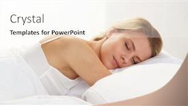  Presentation with bed - PPT layouts having young-and-beautiful-blond-girl background and a cream colored foreground