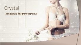  Presentation with marriage - Amazing PPT theme having young and beautiful bride in bridal lingerie and stockings over christmas background with snow bride with a sporty shape in white underwear winter marriage concept backdrop and a sky blue colored foreground