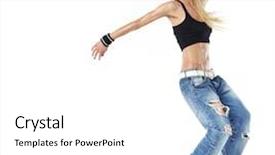  Presentation with studio - Cool new presentation theme with young and beautiful dancer posing backdrop and a white colored foreground