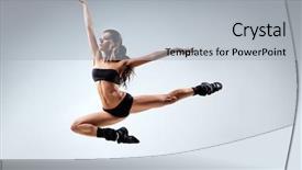  Presentation with dance beautiful couple dancing ballroom - Presentation design featuring young and beautiful dancer posing background and a light gray colored foreground