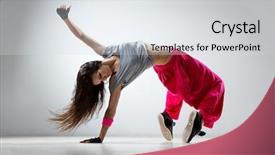  Presentation with dance - Theme consisting of young and beautiful dancer posing background and a light gray colored foreground