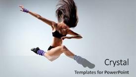  Presentation with empty space dance studio - Cool new slide deck with young and beautiful dancer posing backdrop and a lemonade colored foreground