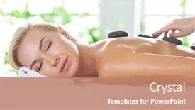  Presentation with massage therapy - Cool new presentation theme with young-and-beautiful-girl-relaxing backdrop and a coral colored foreground