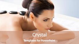  Presentation with massage therapy - Beautiful slides featuring young and beautiful girl relaxing in christmas spa salon massage therapy healing medicine and health care concept backdrop and a coral colored foreground