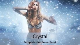  Presentation with blizzard - PPT layouts enhanced with young and beautiful girl in sexy lingerie walking through the blizzard background and a light blue colored foreground
