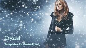  Presentation with blizzard - Presentation design consisting of young and beautiful girl in sexy lingerie walking through the blizzard background and a ocean colored foreground