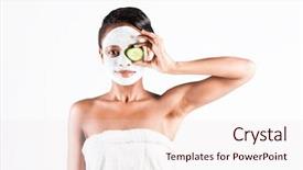  Presentation with relaxation - Presentation theme having young and beautiful skin background and a sky blue colored foreground