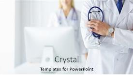  Presentation with confident - Slide deck featuring young-and-confident-male-doctor background and a sky blue colored foreground