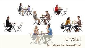  Presentation with cafe - Colorful theme enhanced with young-and-elderly-people-sitting backdrop and a cream colored foreground