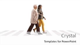  Presentation with elderly - Slides enhanced with young-and-elderly-woman-walking background and a white colored foreground