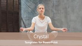  Presentation with exercise class - Audience pleasing slide deck consisting of young-and-fit-woman backdrop and a coral colored foreground