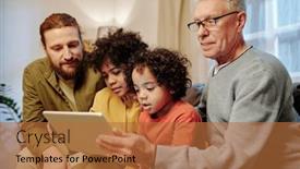  Presentation with movie - Presentation theme enhanced with young-and-mature-men background and a red colored foreground