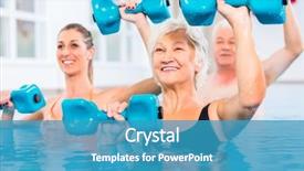 Presentation with physiotherapy - Colorful PPT theme enhanced with young and senior in water backdrop and a teal colored foreground