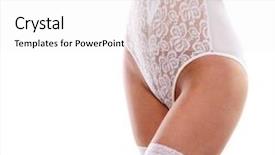  Presentation with sexy girl - Theme having young and sexy girl in white lingerie isolated on white background and a white colored foreground