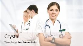  Presentation with abstract medical - Beautiful theme featuring arms spreading wide open backdrop and a light gray colored foreground.