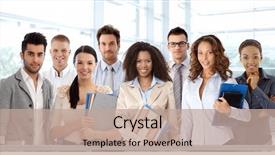  Presentation with successful - Theme having young and successful business background and a coral colored foreground