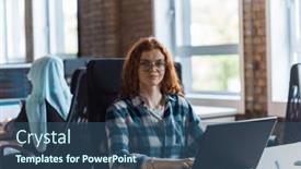  Presentation with orange - Presentation with young-and-successful-businesswoman background and a ocean colored foreground